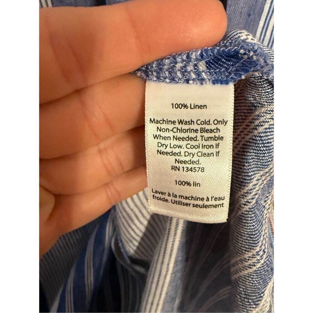 Vineyard Vines Linen Striped Tassel Shift Dress‎ in Dazzling Blue Sz 00 Womens - Picture 5 of 11